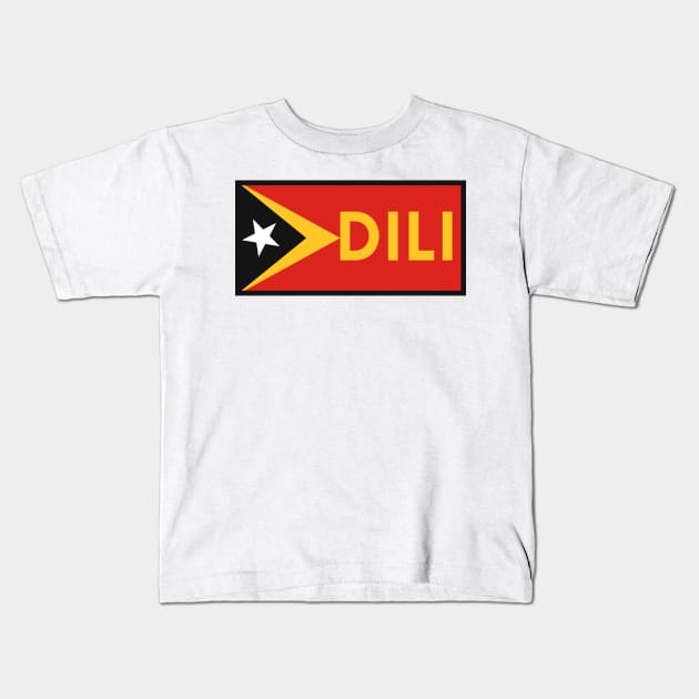 Dili City in East Timor Flag Kids T-Shirt by aybe7elf